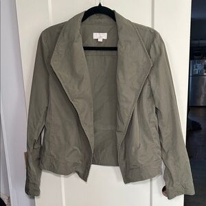 LOFT Olive Green Draped Open-Front Blazer